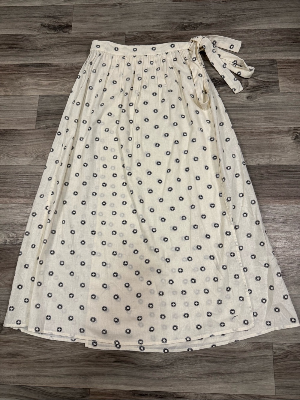 NWT Loft Beach Dotted Linen Cotton Maxi Wrap Skirt Size Small